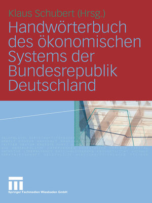 cover image of Handwörterbuch des ökonomischen Systems der Bundesrepublik Deutschland